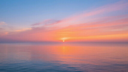 Fototapeta premium Vibrant Sunset Over Calm Ocean Water