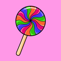 colorful lollipop isolated on white