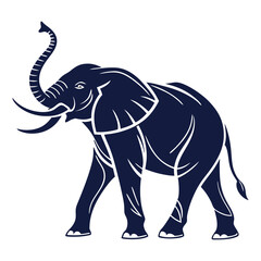 Obraz premium Majestic Elephant Silhouette with Raised Trunk