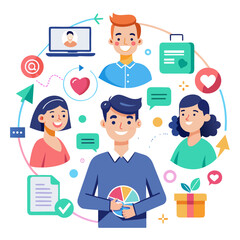 virtual collaboration connection global information interface network social teamwork