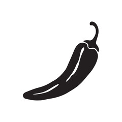Spicy Chili Pepper Vegetable Silhouette Icon - Perfect for Hot Food and Culinary Designs