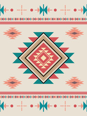 Geometric ethnic pattern. Geometric ethnic pattern, Navajo, Native American tribal fabric design for clothing, textile, wrapping, background, wallpaper, carpet, embroidery, print, vector, illustration