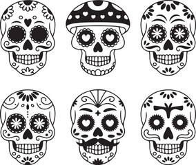 Ornate Sugar Skull Vector Art

Decorative Día de los Muertos Skull Design

Colorful Calavera Skull Illustration

Floral Sugar Skull Silhouette

Traditional Mexican Skull Festival Graphic