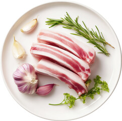 A plate of fresh pork belly