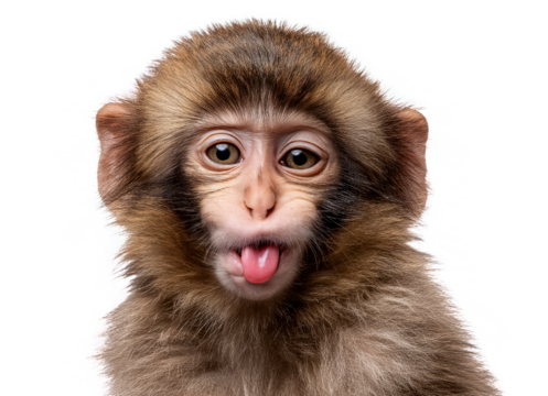 Adorable Baby Monkey Sticking Out Tongue A Playful Portrait of Wildlife