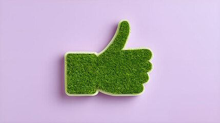 Green grass thumb up like icon representing ecology and sustainability