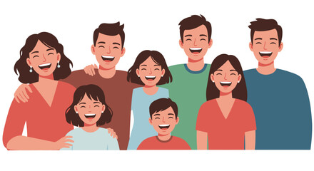 Happy Family Portrait: Smiling People Together.