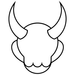 Devil horns line art vector illustration  