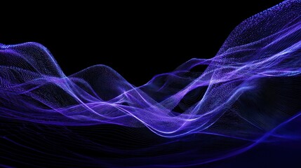 Fototapeta premium Abstract purple flowing lines digital art