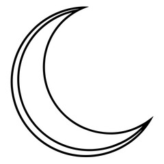 Crescent moon line art vector illustration  