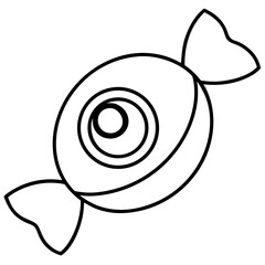 Eyeball candy line art vector illustration  