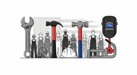 Diverse American Workforce United for Labor Day - Skilled Trades Community