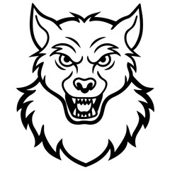 Werewolf line art vector illustration  