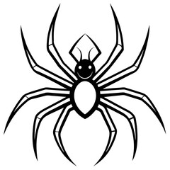 Spider line art vector illustration  