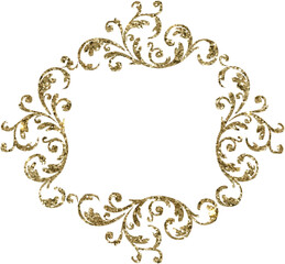 gold damask vintage floral frame