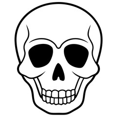 Skull line art vector illustration  