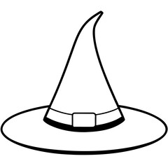 Witch hat line art vector illustration  