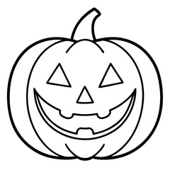 Jack  o lantern line art vector illustration  