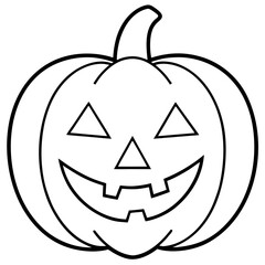 Jack  o lantern line art vector illustration  