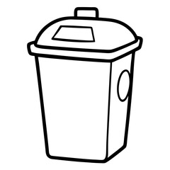 Medical waste bin line art vector illustration  