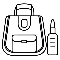 Diabetic kit line art vector illustration  