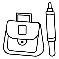 Diabetic kit line art vector illustration  