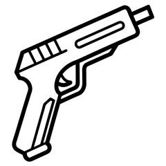 Thermometer gun line art vector illustration  