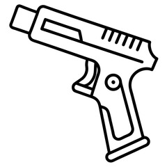 Thermometer gun line art vector illustration  