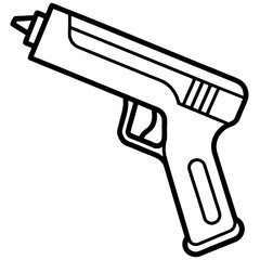 Thermometer gun line art vector illustration  