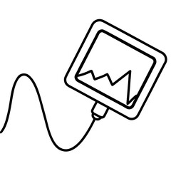 Pulse oximeter line art vector illustration  