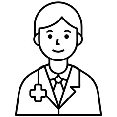 Medical staff line art vector illustration  