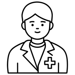 Medical staff line art vector illustration  