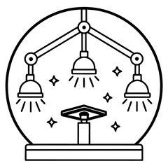 Operation rooms light line art vector illustration  