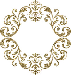 gold damask vintage floral frame