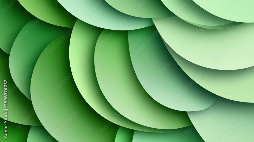 Poster abstract green layers background with smooth gradients and curves