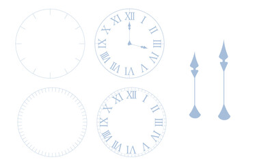 アナログ時計　青