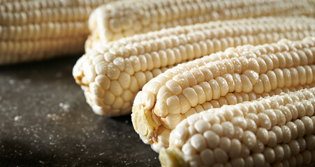corn on black background