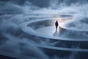Navigating the Mystic Maze: A Journey Through Swirling Mist