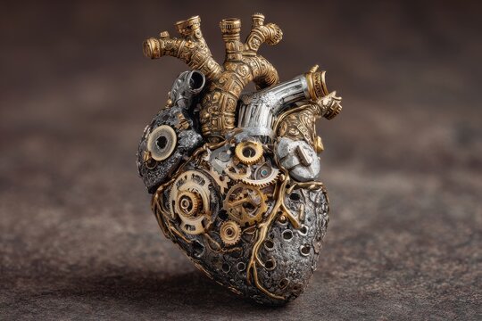 Title: Enigmatic Heartbeat: Intricate Clockwork Still Life  

This title