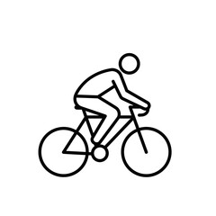 Fototapeta premium Person riding a bicycle icon on transparent background