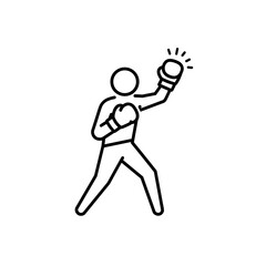 Fototapeta premium Boxer throwing a punch icon on transparent background