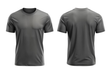 Charcoal grey t shirt front and back mockup template