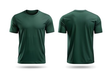 Forest Green T Shirt Mockup Front and Back Views t-shirt