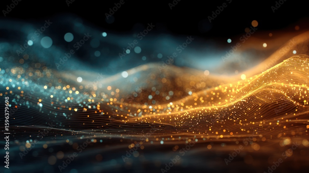 Poster abstract glowing particle background