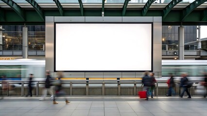 Large digital billboard transit hub wall urban advertising