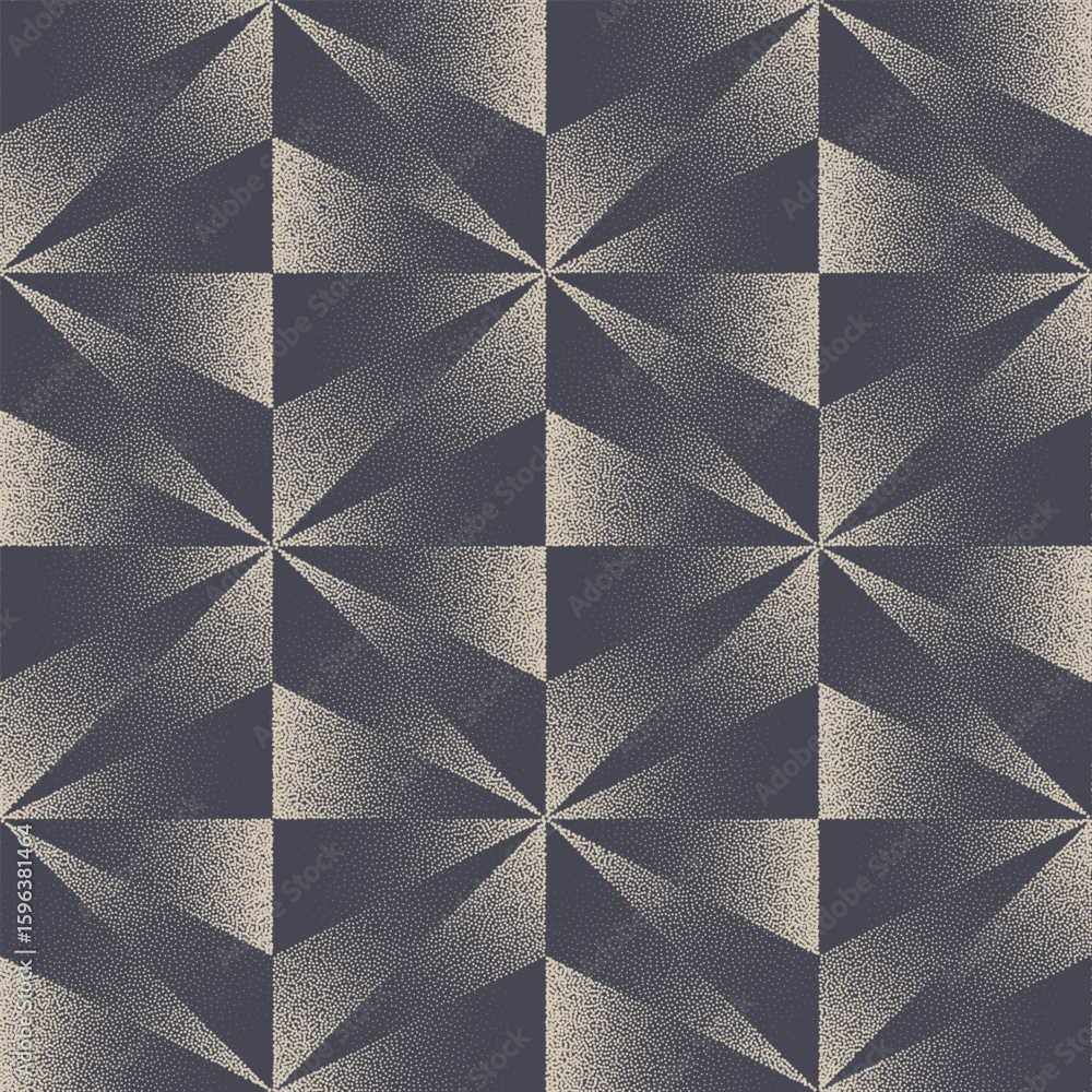 Poster faceted structure seamless pattern grainy textured vector geometric abstract background. halftone ar