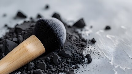 makeup brush and powder
