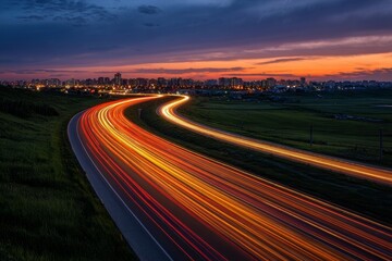 Obraz premium highway at night
