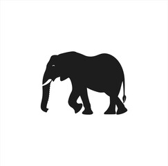 Obraz premium Elephant Silhouette – Majestic Wildlife Graphic on Transparent Background for Nature, Safari, and Art Themes 