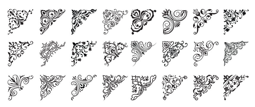 vintage floral corner borders embellishment